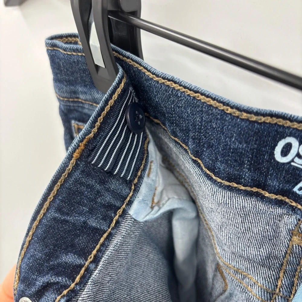 OshKosh Bgosh Kids Classic Straight‎ Leg Jeans 8R 8A Dark Wash Stretch Snap Fly